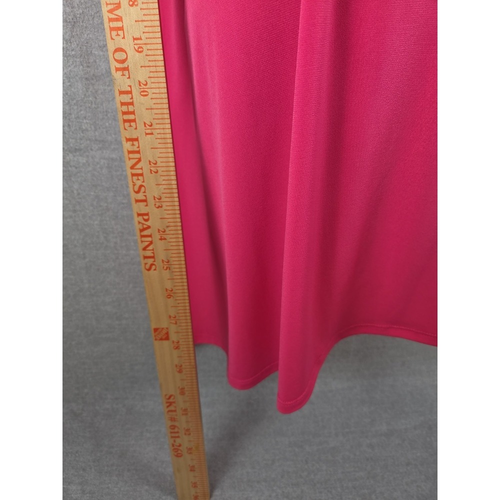 Chicos 2‎ Cold Shoulder Top Womens L Hot Barbie Pink Hi Low Liquid Knit Flowy - Picture 3 of 6